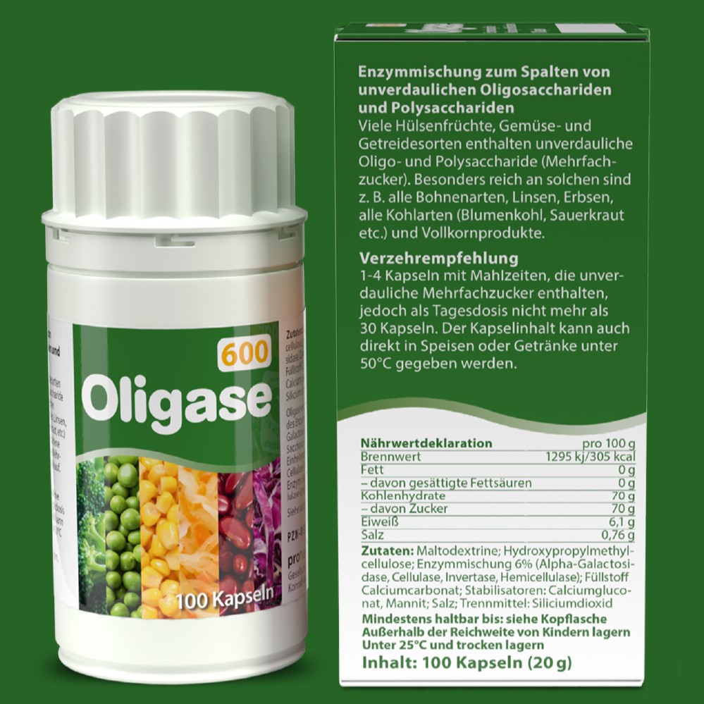 Oligase Kapseln 600 Rückansicht Verpackung 100er